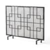 Dorothy - Modern Single Panel Iron Fire Screen With Geometric Pattern - Black / Sliver - Image 5