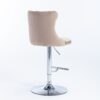 Swivel Velvet Barstools Adjusatble Seat Height From 25-33", Modern Upholstered Chrome Base Bar Stools With Backs Comfortable Tufted For Home Pub And Kitchen Island (Set of 2) - Khaki - Image 6