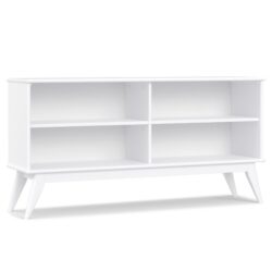 Draper - Mid Century Low Bookcase - White