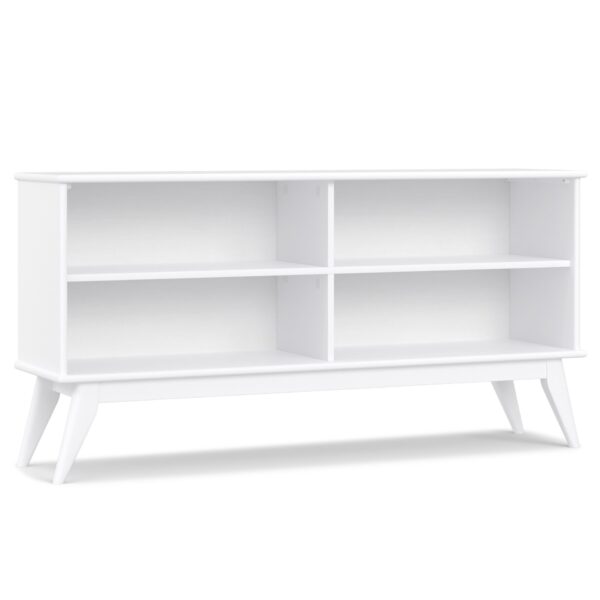 Draper - Mid Century Low Bookcase - White