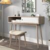 Rustic Entryway Console Table With Sliding White Doors And Wood Legs - Natural - Image 10