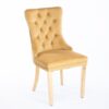 Nikki - Modern, High-End Tufted Solid Wood Contemporary Velvet Upholstered Dining Chair With Golden Stainless Steel Plating Legs, Nailhead Trim (Set of 2) - Gold - Image 5
