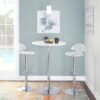 Elia - Contemporary Adjustable Bar Table - White - Image 3