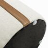 Brandy - Round Upholstered Storage Ottoman With Leather Accent - Flax White - Image 6