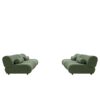 Stylish Modular Chenille Fabric Living Room Sofa With 70 Degree Reclined Backrest And Cylindrical Pillows - Green - Image 11