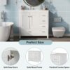 Bathroom Vanity With Ceramic Sink Combo, Abundant Storage Cabinet -2 Soft-Close Doors And 5 Drawers - White - Image 12
