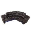 Modern Faux Leather Manual Reclining With Center Console And LED Light Strip, Living Room Furniture Set, Symmetrical Couch With 2 Cup Holders And Storage For Living Room - Brown - Image 14