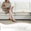 Chenille Modular Sectional Sofa, U Shaped Cloud Couch Set With Double Cushions, 6 Seat Sleeper Sofa Bed With Ottomans, Oversized Indoor Furniture - Cream - Image 14