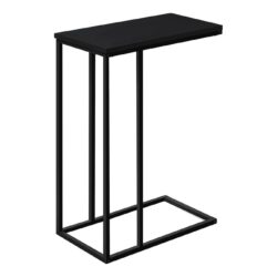 Accent Table, C - Shaped, Durable Construction - Black