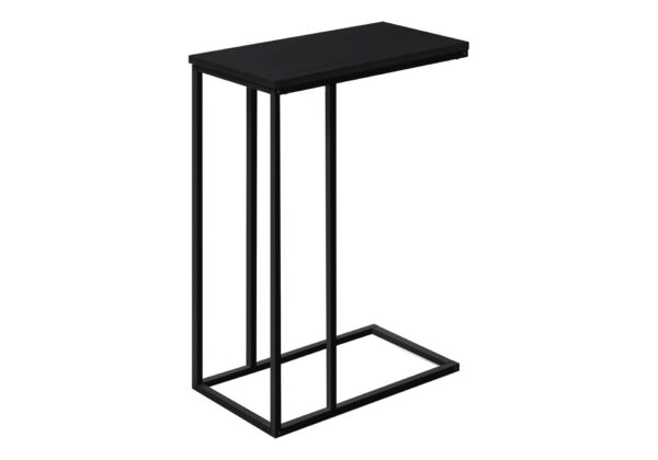 Accent Table, C - Shaped, Durable Construction - Black