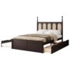 Queen Size Platform Bed With With 2 Big Drawers Twin Size Trundle - Espresso - Image 2