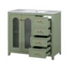 Bathroom Vanity With Two Soft Close Doors, Adjustable Shelves And Three Drawers - Green - Image 16