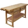 Workbench With 4 Drawers Wooden Workbench For Garage Workshop And Home - Natural - Image 4