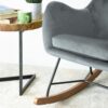 Chel - Velvet Rocking Chair - Light Gray - Image 4