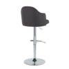 Ahoy - Contemporary Adjustable Barstool With Swivel With Rounded T Footrest (Set of 2) - Chrome / Charcoal - Image 4