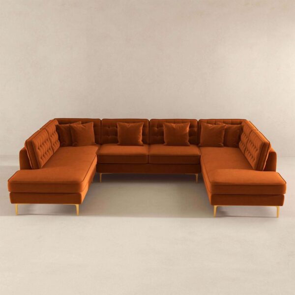 Brooke - U Shape Corner Sofa - Orange