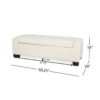 Elegant Ottoman Bench With Textured Fabric, Hinged Lid For Seating And Storage - White - Image 4