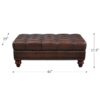 Alton Bay - Leather Ottoman - Brown - Image 4