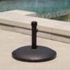 Stylish Concrete Umbrella Base With Iron Support Pole - Black - Image 6