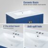 Bathroom Vanity With Single Sink, Combo Cabinet Undermount Sink, Bathroom Storage Cabinet With 2 Doors And A Drawer, Soft Closing, Multifunctional Storage, Solid Wood Frame - Blue - Image 7