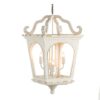 4 Light Wood Chandelier, Hanging Light Fixture With Adjustable Chain For Kitchen, Bulb Not Included - Cream White - Image 3