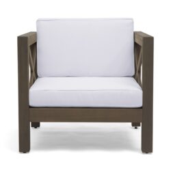 Brava - Modern Club Chair With Water Resistant Cushions - Gray / White