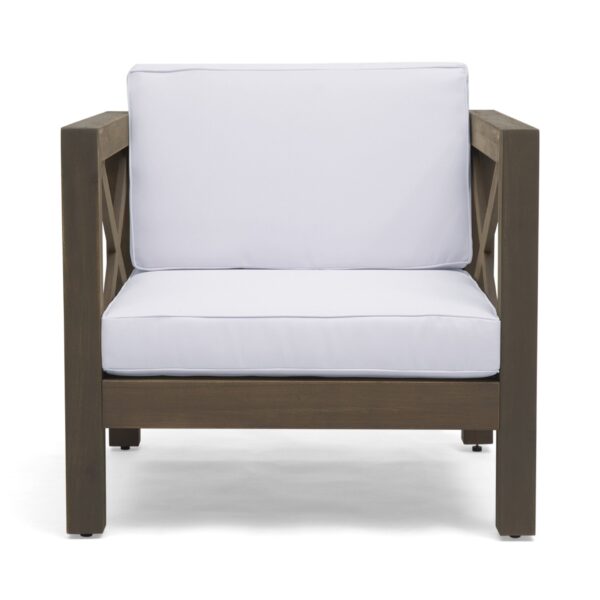 Brava - Modern Club Chair With Water Resistant Cushions - Gray / White