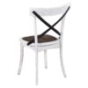 2 Pieces Set Dining Side Chair Rustic Modern Farmhouse Design Retro Design With Metal X Design - Antique Dark Oak / Antique White - Image 3