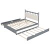 Queen Size Storage Platform Bed With 2 Big Drawers Twin Size Trundle - Gray - Image 5