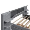 Queen Size Upholstered Platform Bed With Reading Lights, Drawers, Trundle And Shelves - Gray - Image 17