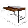 Industrial Style Storage Desk With Acacia Wood Top And Metal Legs - Oak - Image 3