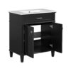 Bathroom Vanity With Ceramic Basin, Soft Close Door And Adjustable Shelves - Black - Image 17