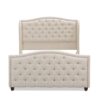 Marcella - Queen Upholstered Shelter Headboard Bed Set - Sky Neutral Beige - Image 4
