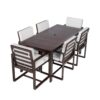Patio Dining Set Outdoor Dining Table And Chair Set With And Removable Cushions For Patio, Backyard, Garden - Dark Brown - Image 11