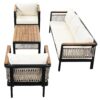 4 Pieces Outdoor Sectional Sofa Set 5 Person Patio Seating Group Outdoor Conversation Set With Cushions And A Coffee Table For Patios, Gardens, Or Balcony - Beige - Image 19