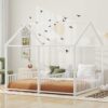 Metal Twin Size House Platform Beds 2 Shared Beds - Antique White - Image 2