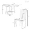 5 Piece Farmhouse Dining Table Set Wood Round Extendable Dining Table And 4 Upholstered Dining Chairs - Oak Natural / Antique White - Image 17