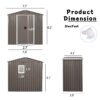 8Ft x 4Ft Outdoor Metal Storage Shed With Window - Gray - Image 6