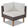 4 Pieces Outdoor Wicker Sofa Set, Patio Furniture With Colorful Pillows, L - Shape Sofa Set - Beige / Brown - Image 11