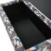 Elegant Flower Pattern Storage Ottoman With Soft Upholstery And Wood Frame - Flower - Image 4
