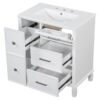 Bathroom Vanity With Ceramic Sink, Flip Out Drawer Design For Plumbing, Soft Close Drawers - White - Image 9