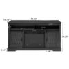 Fireplace TV Stand For Tvs Up To 65", Entertainment Center With 23" Electric Fireplace, Farmhouse TV Stand Industrial Media Console With Sliding Barn Door For Living Room - Dark Gray - Image 3