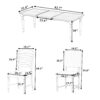 Topmax - 7 Piece Vintage Traditional Extendable Dining Table Set With Removable Leaf, 4 Serrated Back Chairs And 2 Upholstered Back Dining Chairs For 6 - Natural - Image 19