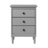 Classic Solid Wood 3 Drawer Nightstand - Gray - Image 4