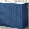 Bathroom Vanity With Ceramic Sink, Bathroom Storage Cabinet With 2 Drawers & Shelf, Freestanding Bathroom Cabinet - Blue - Image 27