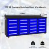 Garage Storage Cabinets With Workbench (20 Drawers) - Blue - Image 4