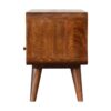 Mini Curved Media Unit With 2 Drawers - Chestnut - Image 8
