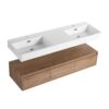 Contemporary Wall Mounted Bathroom Vanity With Dual Resin Sink And Soft Close Drawer - Imitative Oak - Image 13