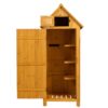 Outdoor Storage Cabinet Tool Shed Wooden Garden Shed - Natural - Image 9