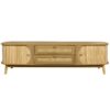 Rattan TV Stand For Tvs Up To 75'', Modern Farmhouse Media Console, Entertainment Center With Legs, TV Cabinet For Living Room, Home Theatre - Natural Wood - Image 11
